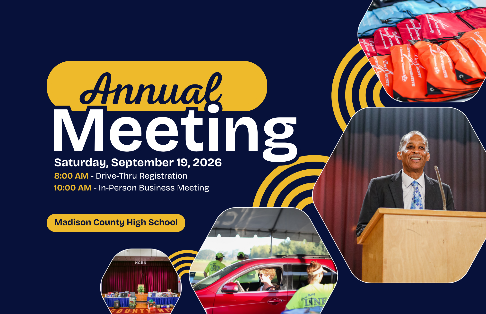 TCEC Annual Meeting - Saturday September 19 at Madison County High School at 10:00 AM 